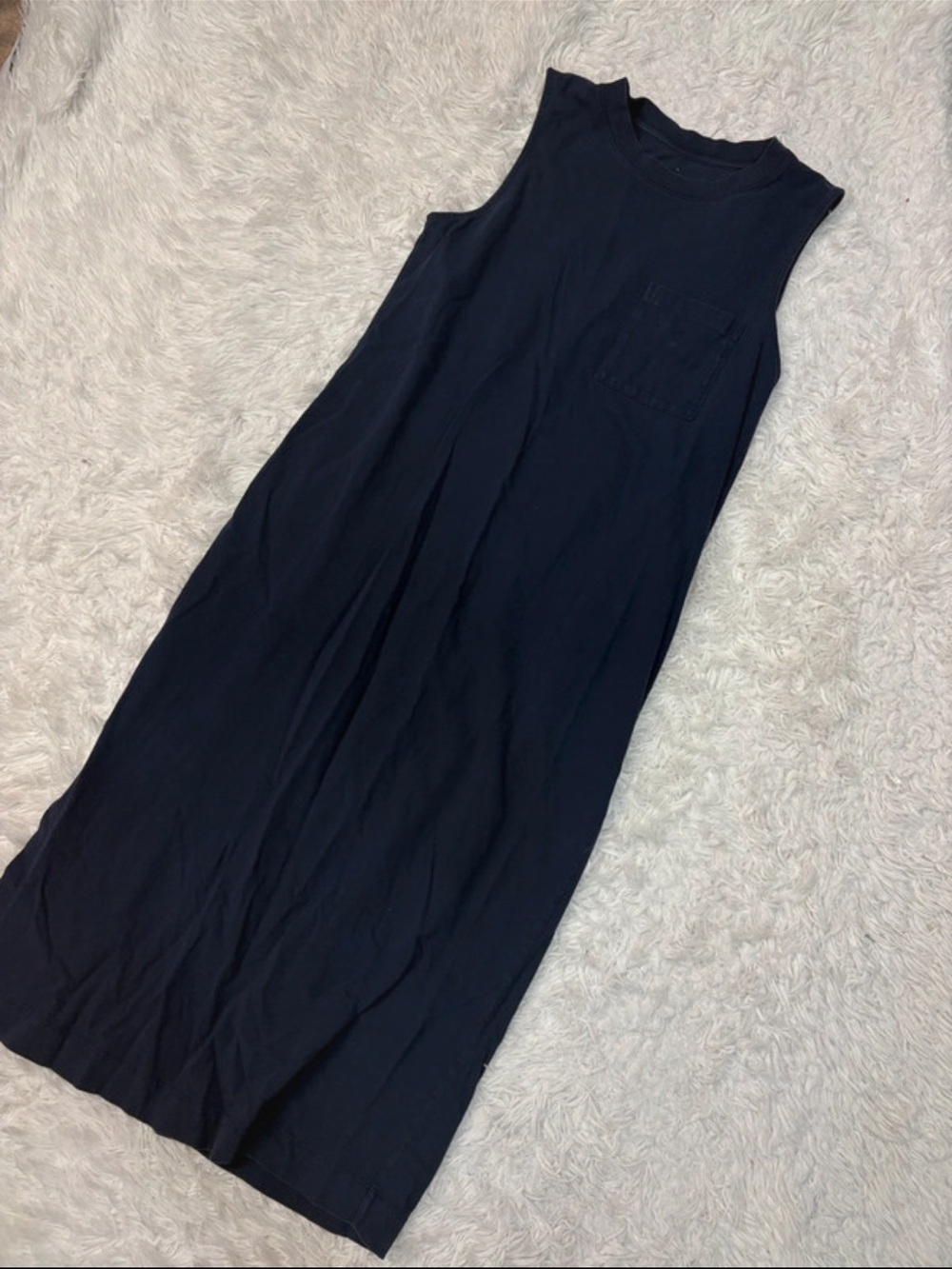Everlane Sleeveless Navy Maxi Dress with Pocket